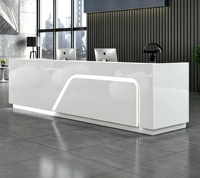 Mostrador de Recepción Moderno y Minimalista de Alta Resistencia y Peso Ligero, Barra Curva de Lujo para Salón de Belleza, Muebles Pequeños para Oficina