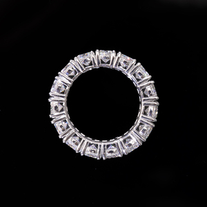 Anillo de moda de doble fila con diamantes de moissanita VVS, chapado en oro sobre plata de ley 925, certificado GRA, engaste de garra, unisex, para regalo. - Product Image 4