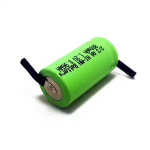 1.2V 2/3AA Ni-MH充電式バッテリー、はんだ付けラグ付き (800mAh)