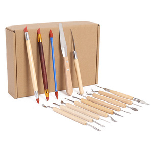Set di strumenti per scolpire il taglio dell'argilla in ceramica di qualità in legno da 42 pezzi - Product Image 2