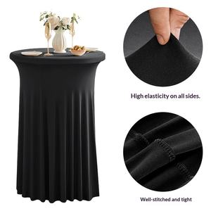Factory Direct Supply Modern Elastic Polyester Round Solid Color Cocktail Skirt Table Cover for Banquet High Bar Cross-Border - Product Image 3