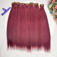 Lot de Cheveux Humains Naturels 100% Brésiliens, Cuticules Alignées, Double Tirage, Grade 12A, Cheveux Bruts Raides Roux 99J
