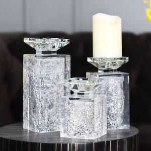 Chandelier Rectangle en cristal Transparent, décor de maison, pièce de kerzenlicou, chandelier moderne, porte-centre de table de mariage - Product Image 1