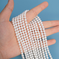 5-6mm blanc perles d'eau douce AAA naturel près de brins de culture ronds en gros pour bijoux à bricoler soi-même collier Bracelet