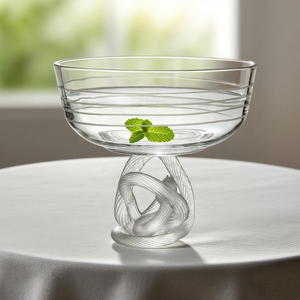 Modern Artistic Knot Shape Transparent Crystal Glass Bowl Eco-Friendly Decorative Serving Dish for Snacks Desserts Home <b>Table</b> - Product Image 5