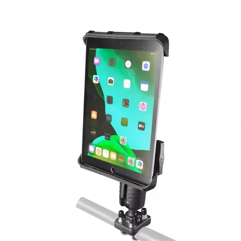 Foldable Aluminum 38.1 ram mounts 1.5 inch rubber ball tablet support for ipad holder car headrest tablet holder mount