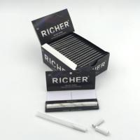 Papier à rouler personnalisé ODM en pâte de bois TCF blanchie, estampé à chaud argent et or, avec fermeture magnétique et filtre intégré, pour fumer