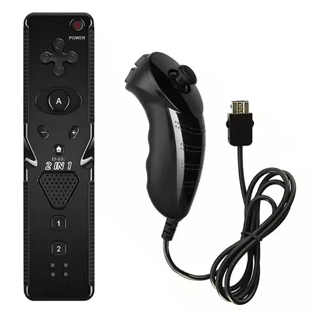 High Quality 2 in 1 Wireless Game Controller Remote for Wii Controller Nunchuck Joypad Gamepad No Accelerator