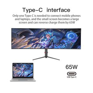 49 Inch 5k Curved Office Gaming Monitor Wide 75Hz PBP Split Screen with Built-in <b>Speaker</b> for Desktop Application - Product Image 5