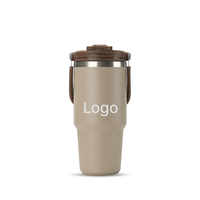 Gobelet isotherme à double paroi avec poignée et fermeture à pression, tasse à eau thermique pour le bureau, usage quotidien en intérieur