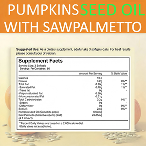 Huile <span class=keywords><strong>de</strong></span> graines <span class=keywords><strong>de</strong></span> citrouille vierge pressée à froid, antioxydant, complément alimentaire pour la pression artérielle et la santé cardiaque, capsules molles, 180 unités - Product Image 5