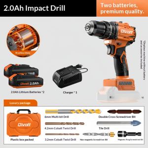Ensemble de perceuses sans fil 16V avec batterieet chargeur, vitesse variable, Led intégrée, perceuses polyvalentes pour le forage et le vissage électriques - Product Image 2