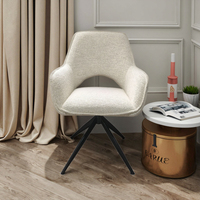 Chaise de salle à manger pivotante beige JL Livraison gratuite Chaise de loisirs en tissu pour salon ou chambre à coucher Pas cher Vente en gros avec jambe
