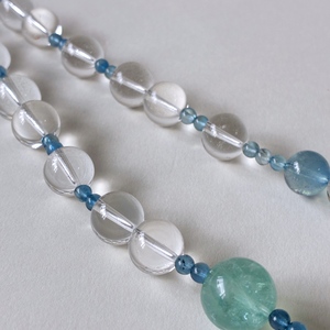 Wholesale Natural Devil Blue Aquamarine Clear Quartz Necklace 4-16mm Gradient Size Beaded Cooling Energy Crystal Necklace - Product Image 4