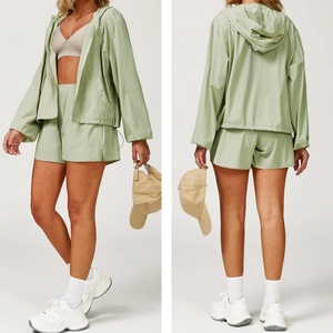 Custom Women's UV-Resistant Zippered <b>Yoga</b> <b>Jacket</b> Quick-Drying Breathable Sports Hooded <b>Jacket</b> with High Quality - Product Image 3