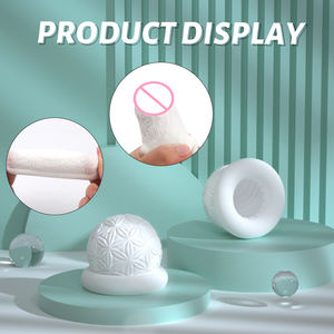 S-Hande Tpe Jelly Shape Masturbateur Masculin Coupe Gland Stimulation Masturbation pour Homme - Product Image 5