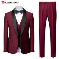 Costume d'affaires italien respirant et infroissable grande taille pour homme, coupe ajustée, simple boutonnage, 3 pièces, vente en gros, différents modèles