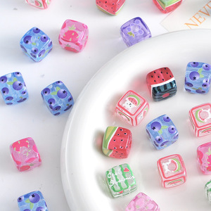 Cuentas Acrílicas con Estampado de Frutas Coloridas, Tendencia Verano 2026, Cuentas Sueltas para DIY, para Pulseras y Elásticos para el Cabello - Product Image 1
