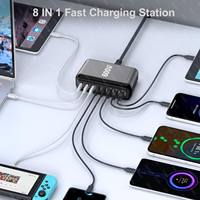 Cargador de 600W con 5 Puertos USB-C y 3 Puertos USB-A, PD140W, Bloque de Carga GaN III, Estación de Carga Rápida de 8 Puertos, Hub PD 3.1, Adaptador de Cargador para Portátil de 140W