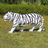 Sculpture de léopard, guépard ou tigre en résine et fibre de verre, grand format, sur mesure, pour jardin extérieur.