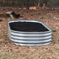 Jardinière surélevée en métal durable, écologique, style américain, ovale, ondulée, pour la culture de légumes en extérieur dans le jardin et à la maison