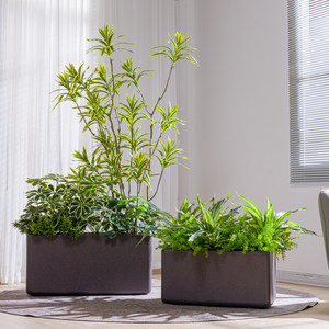 Jardinera Rectangular Grande de 36 Pulgadas con Plantas Tropicales Artificiales, Planta Artificial de Ave del Paraíso en Maceta para Decoración de Oficina o Patio - Product Image 3