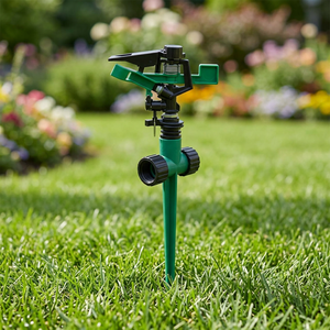 Aspersor de Impulso de 2 Vías con Engranaje de 360° y Conexión de 1/2 Pulgada, Verde, para Riego Agrícola, Hecho de Plástico POM Resistente - Product Image 2