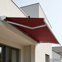 Auvent rétractable électrique d'usine avec bras en aluminium, auvent de patio avec fixation murale, auvent imperméable motorisé pour extérieur
