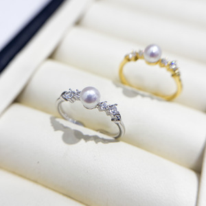 10776 Anillo de Plata de Ley para Manualidades, S925 con Cuentas Redondas de 7-9 mm, Soporte para Joyería de Oro, Soporte Vacío para Anillos - Product Image 2