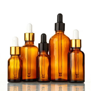 Botella de vidrio marrón para aceites esenciales de 5ml 10ml 15ml 20ml 30ml 50ml 100ml con gotero para envasado de cosméticos - Product Image 1