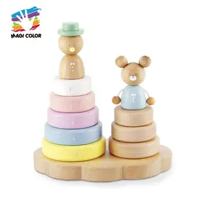 New design educational building blocks wooden stacking tower for children W13D263