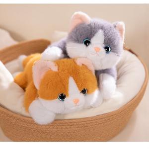 Recién llegado, lindo gato tumbado, juguetes de peluche, pequeño <span class=keywords><strong>gatito</strong></span>, Animal PP de peluche con relleno de algodón, técnicas bordadas para niños - Product Image 4