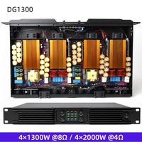 Amplificateur de puissance professionnel DG1300 4 canaux classe D 1U Rack 1300W 8 Ohm 2000W 4 Ohm pour installation en église, théâtre, sonorisation et DJ