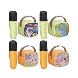 Mini microphone pour enfants avec système audio intégré, machine de karaoké pour bébé, écho, fonctionne sur piles, ensemble de 2 pièces - Product Image 1