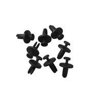 Clips de fixation noirs en plastique à poussoir pour garnitures de carrosserie automobile, tête de 17 mm, tige de 8,5 mm, pointe de 15 mm, tige de 6,5 mm, clips rivets pour panneaux de véhicule