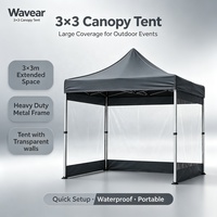 Tente pliante robuste 10x10 avec parois latérales transparentes en tissu Oxford et PVC imperméable pour les événements sportifs et les expositions