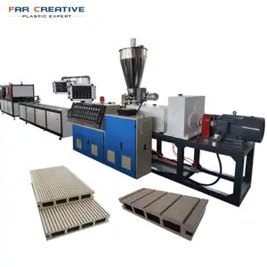 Water Proof Wpc Outdoor Decking Floor Making Machine Wpc Profile Extruder Machine From Far Creative Direct Sale