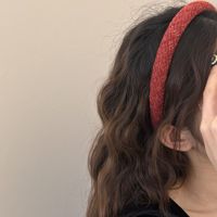Neujahrs-Rotes Geometrisches Draht-Haarband Festliches Handgemachtes Damen-Stirnband Herbst Winter Französisch Retro Vielseitiges Hochkraniales Haarband