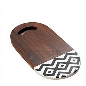 Planche à découper ronde réversible en bois avec deux surfaces de découpe, écologique pour toutes les tâches de préparation alimentaire - Product Image 1