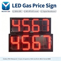 Affichage des prix de l'essence programmable par LED de 12 pouces 8888, affichage personnalisé des prix du carburant