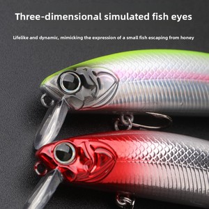 Leurre flottant Minnow à queue de mouche flottante, avec pales longues suspendues, appât dur artificiel, hameçons longue portée pour la pêche au marlin - Product Image 4
