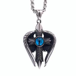 Collar con Colgante de Cruz y Alas de Ángel de Acero Inoxidable, Estilo Gótico Vintage, Joyería Punk Rock para Hombre, Chapado en Oro para Mayor Glamour - Product Image 4