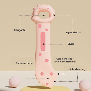 Cuillère à friandises pour chat avec poignée ergonomique, écologique, avec couvercle en silicone, ouvre-boîte pour chat, cuillère mignonne en forme de patte pour aliments humides - Product Image 5