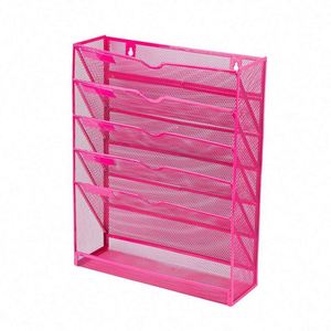 Organisateur de bureau ou de maison Sam en maille violette à 6 niveaux, porte-documents de bureau, trieur de courrier et de documents - Product Image 2