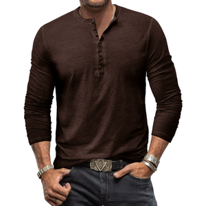 เสื้อเชิ้ตแขนยาวผู้ชาย คอทรงกลม ติดกระดุม  รับสกรีนโลโก้ ผ้าใส่สบาย - Product Image 5