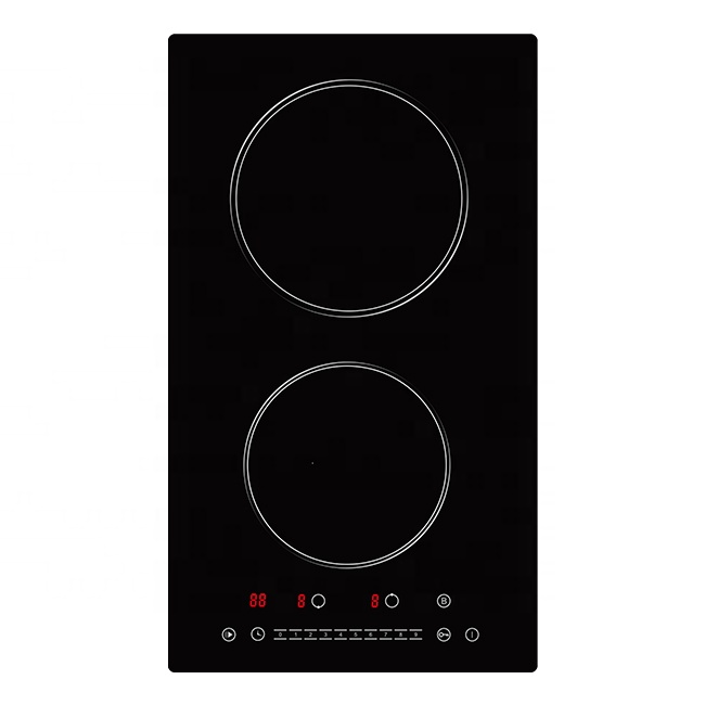 GTSC2-16 12-дюймовая индукционная варочная панель, 2 конфорки, 3400 Вт, встроенная двойная электрическая плита, проводная столешница без вилки