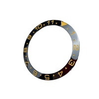 Insert de lunette de montre SKX007 38mm en céramique dorée et noire, étanche, fait main