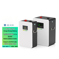 Batterie lithium-ion LiFePO4 24V 2,5KWH 5,8KWH 7,1KWH 8KWH pour stockage d'énergie domestique 25,6V 100AH 228AH 280AH 314AH Cellules BYD CATL CALB