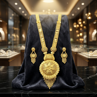 Colliers longs en micro-or 14K, 18K, 24K, vente en gros, design traditionnel, bijoux longs, ensemble de bijoux en laiton plaqué or, tendance.