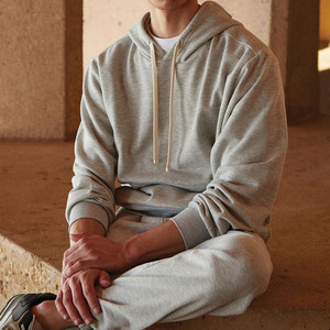 Sweat à capuche de base en coton éponge française de haute qualité décontracté avec logo personnalisé chiné avec cordon de serrage pour hommes - Product Image 5